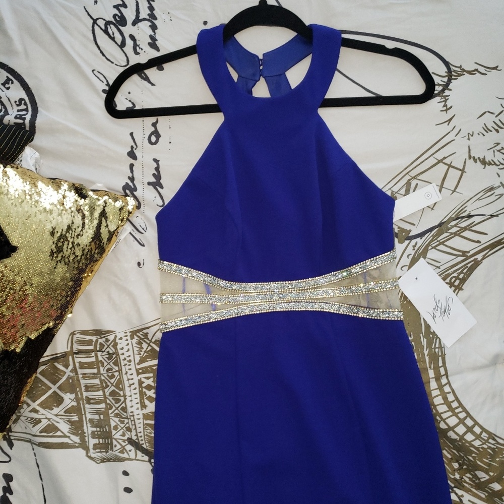 Royal Blue & Gold Dress